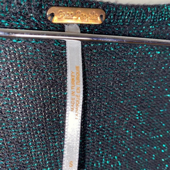 Free People Green Emmaline Cardigan Sweater, Sparkly, Mermaid Vibes - Picture 6 of 12